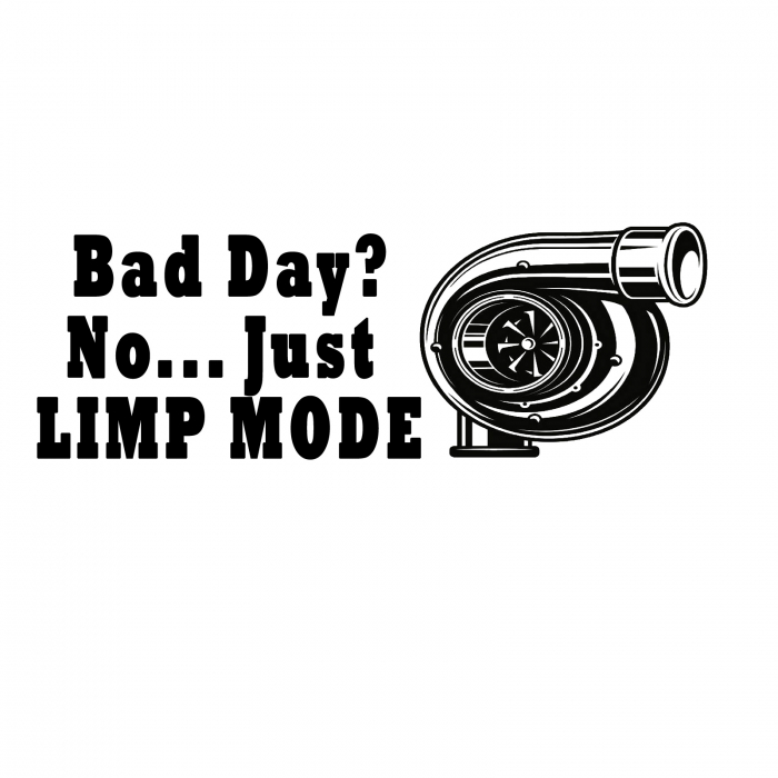 Sticker auto „Limp Mode – Bad Day” – mesaj amuzant pentru pasionații de mașini [1]