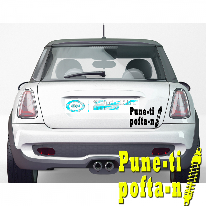Sticker auto „Pune-ți pofta în suspensii” – mesaj funny pentru tuning și stance [2]