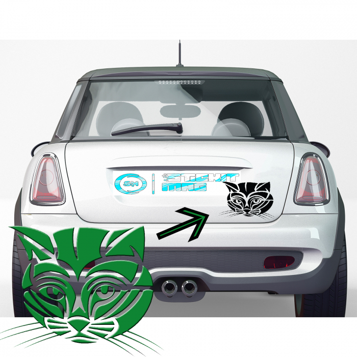 Sticker auto „Pisică Față” – autocolant drăgălaș pentru iubitorii de feline [2]