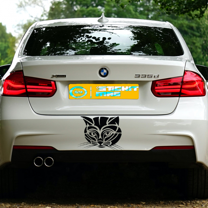 Sticker auto „Pisică Față” – autocolant drăgălaș pentru iubitorii de feline [5]