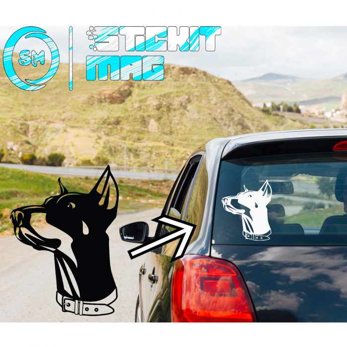 Sticker auto „Câine Doberman” – autocolant impunător pentru iubitorii de câini [4]