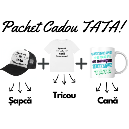 Cadouri pentru Tata - set-cadou-tata-tricou-sapca-cana-mesaj-extraordinar