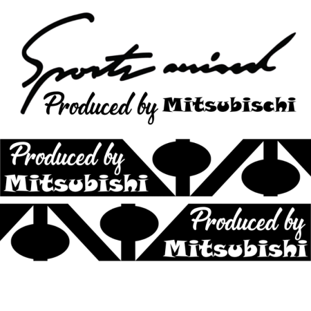 Stickere Auto Mitsubishi – Autocolante Premium - set-stickere-auto-sport-mind-mitsubishi-oglinzi-negru-alb