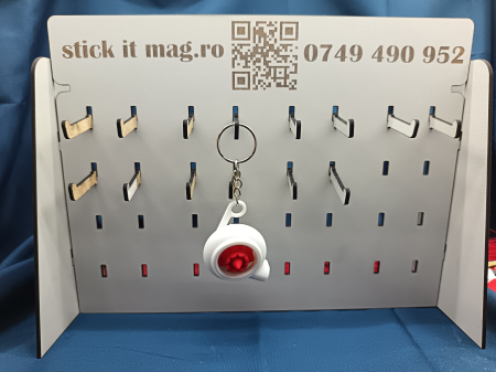 Brelocuri Personalizate - breloc-turbina-alba-axa-rosie-rotativa-auto-3d-chei