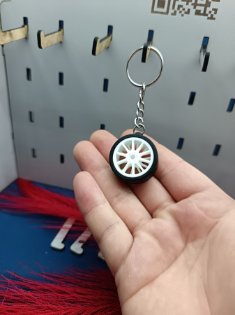 Brelocuri Personalizate - set-2-brelocuri-roti-auto-jante-albe-cauciucuri-negre