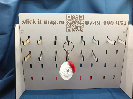 Brelocuri Personalizate - breloc-disc-frana-alb-etrier-rosu-auto-3d-chei