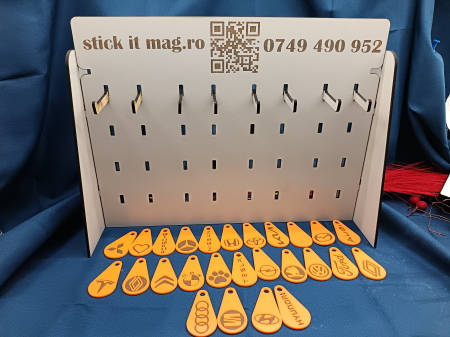 Brelocuri Personalizate - breloc-carucior-cumparaturi-personalizat-marca-auto-portocaliu-maro