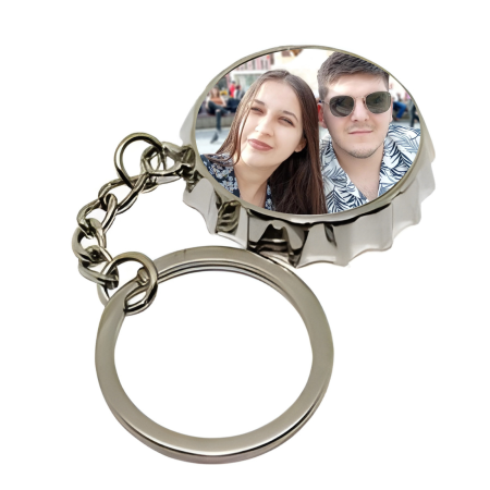 Brelocuri - breloc-personalizat-otel-inoxidabil-poza-logo-argintiu-lucios