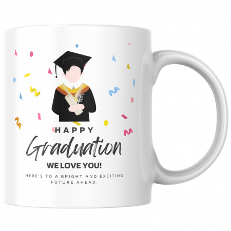 Căni - Cana termosensibilă personalizată Happy Graduation We Love You  – neagră la rece, colorată la cald