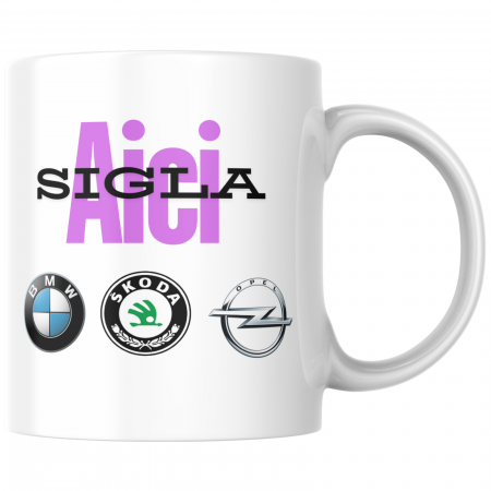 Cana termosensibilă personalizată Logo mașină  – neagră la rece, colorată la cald [1]