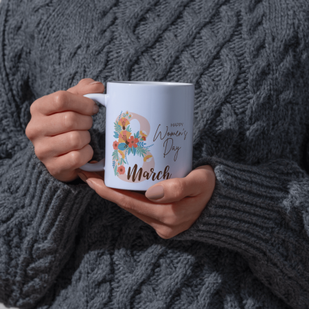 Cana termosensibilă personalizată 8 martie  – neagră la rece, colorată la cald [2]