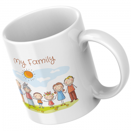 Căni - Cana termosensibilă personalizată familia mea  – neagră la rece, colorată la cald