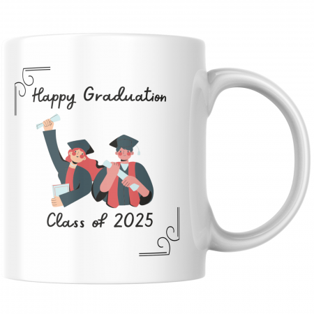 Cadouri Aniversare - Cană termosensibilă personalizată happy graduation  – neagră la rece, colorată la cald