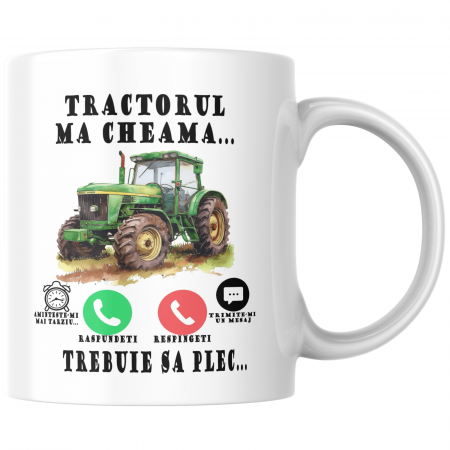 Căni - Cana termosensibilă personalizată tractorist  – neagră la rece, colorată la cald
