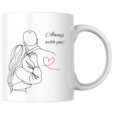 Valentine's Day - Cana termosensibilă personalizată valentine's day cuplu – neagră la rece, colorată la cald