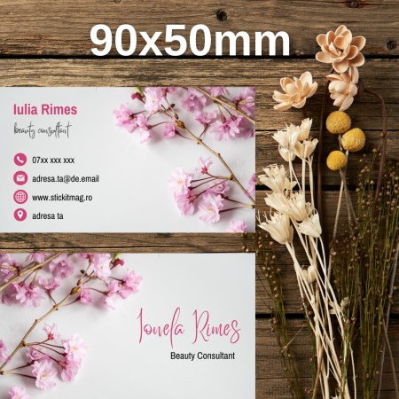 Cărți de vizită - carti-de-vizita-model-26-beauty-consultant-flori-roz