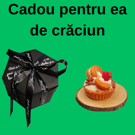 Cadouri Premium de Crăciun - Cadou de Crăciun pentru ea cu 24 poze și lumânare parfumată