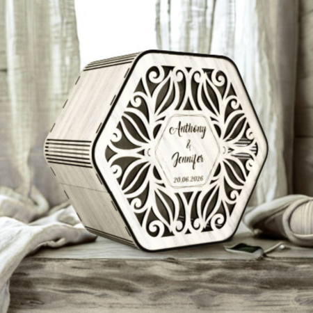 Cadouri și Decorațiuni pentru Nuntă Personalizate - Cutie plicuri bani nunta personalizata Diamond