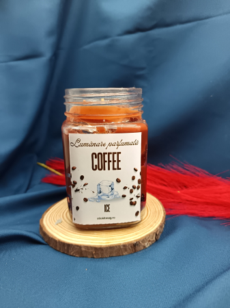 Colecții Lumânări Parfumate - lumanare-parfumata-ice-coffee-ceara-maro-gel-recipient-sticla-capac-metalic