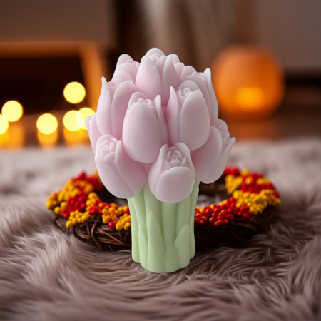 lumanare parfumata buchet flori decor cadou elegant handmade [2]