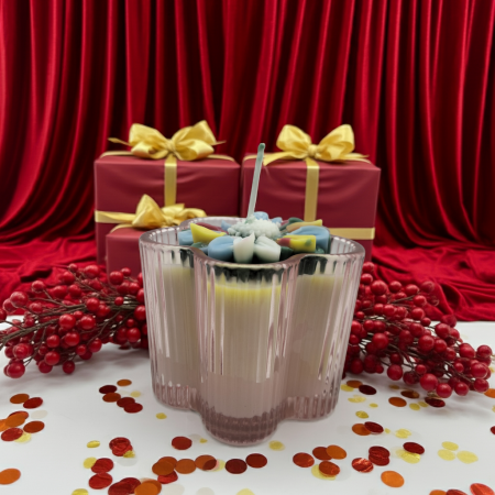 Lumânări Parfumate - lumânare floare ceară cocos – mărturie nuntă botez handmade