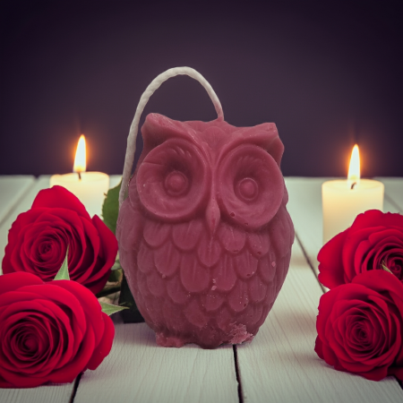 lumânare bufniță handmade – mărturie botez nuntă ceară parfumată [2]