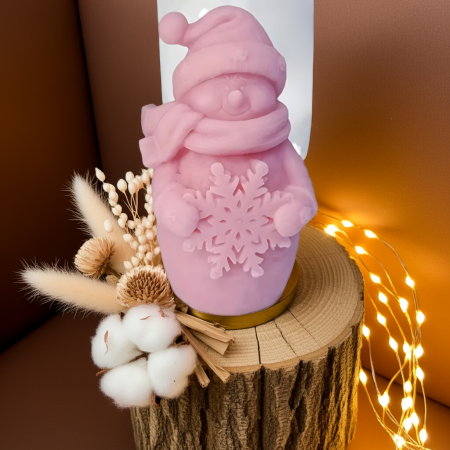 Lumânări de Crăciun Cadouri și Decor - lumanare parfumata om zapada craciun handmade ceara naturala