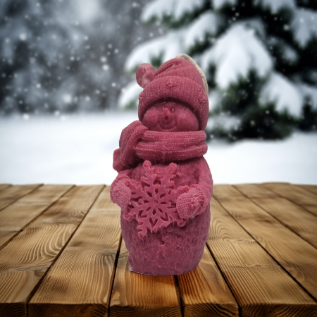 Lumânări de Crăciun Cadouri și Decor - lumanare parfumata om zapada craciun handmade ceara naturala