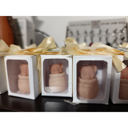 lumânare ursuleț borcan miere – mărturie botez handmade [5]