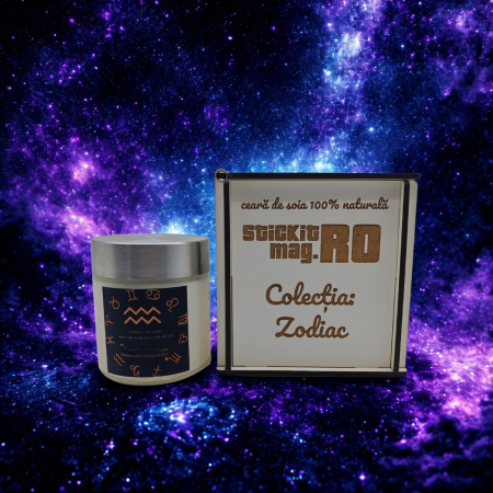 Colecția Zodiac Lumânări Premium - lumanare-parfumata-zodiac-varsator-100g-cutie-premium-lemn