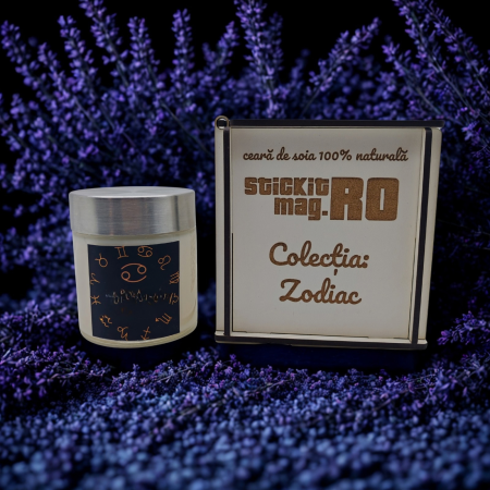 Colecția Zodiac Lumânări Premium - lumanare-parfumata-zodiac-rac-100g-cutie-premium-lemn