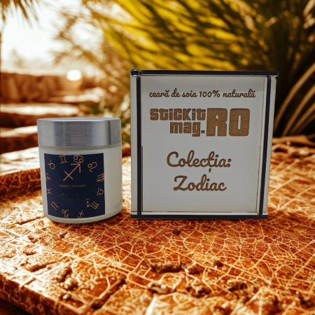 Colecția Zodiac Lumânări Premium - lumanare-parfumata-zodiac-sagetator-100g-cutie-premium-lemn