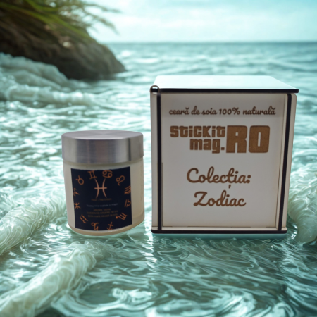 Colecția Zodiac Lumânări Premium - lumânare-parfumata-zodiac-pesti-100g-cutie-premium-lemn