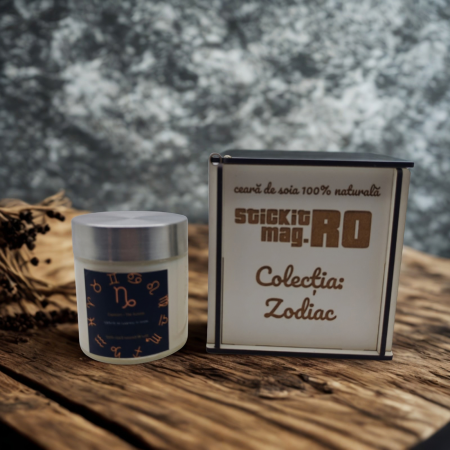 Colecția Zodiac Lumânări Premium - lumanare-parfumata-zodiac-capricorn-100g-cutie-premium-lemn