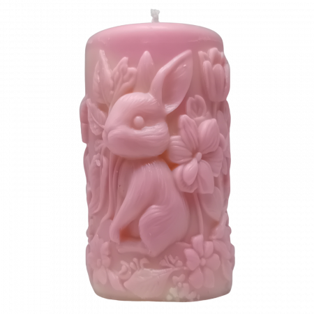 lumanare parfumata iepuras cu flori 230g cadou handmade [1]