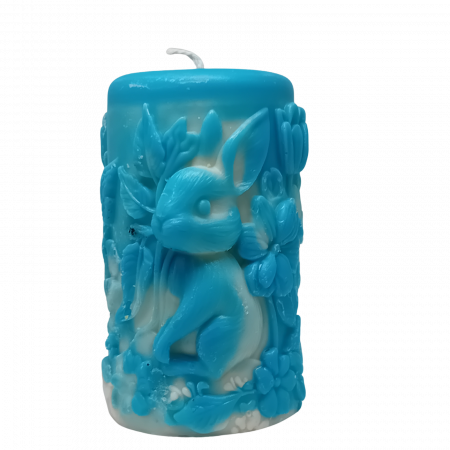 lumanare parfumata iepuras cu flori 230g cadou handmade [1]