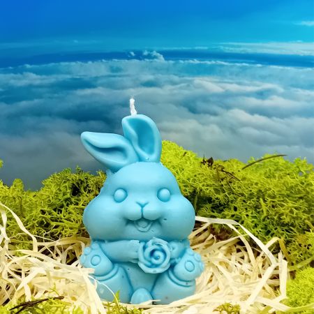 Lumânări Parfumate Animăluțe - lumanare parfumata iepuras floare 75g decor paste handmade