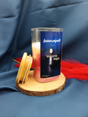 Colecții Lumânări Parfumate - lumanare-parfumata-mireasma-noptii-recipient-sticla-capac-lemn