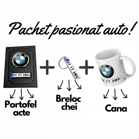 Cadouri Craciun - Set Cadou Pasionat Auto – Portofel, Breloc, Cană Personalizată