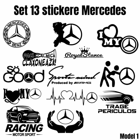 Stickere Seturi - set-13-stickere-auto-mercedes-personalizate