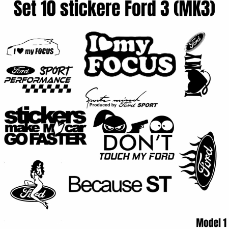 Stickere Seturi - set-10-stickere-auto-ford-focus-mk3-personalizate
