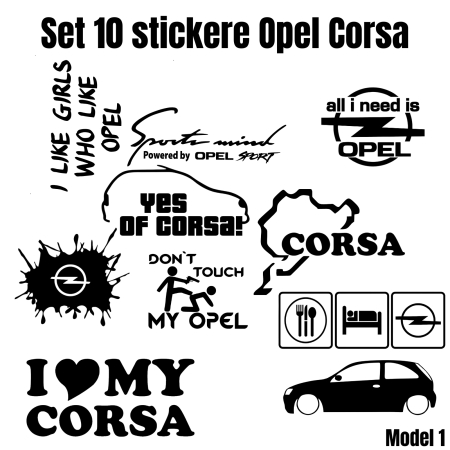 Stickere Seturi - set-10-stickere-auto-opel-corsa