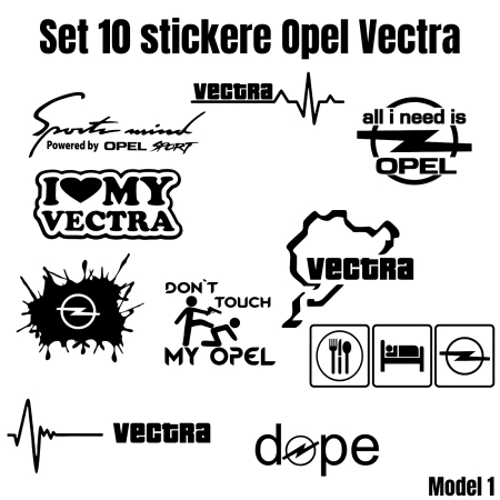 Stickere Seturi - set-10-stickere-auto-opel-vectra