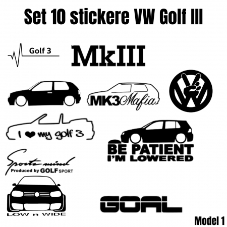Stickere Seturi - set-10-stickere-volkswagen-golf-iii-autoadezive