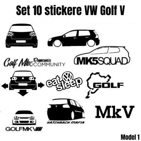 Stickere Seturi - set-10-stickere-volkswagen-golf-v-autoadezive