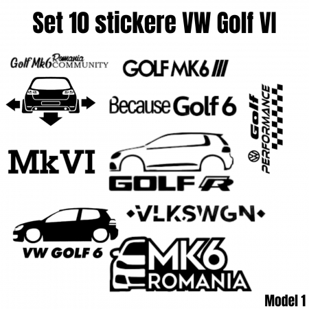 Stickere Seturi - set-10-stickere-volkswagen-golf-vi-autoadezive