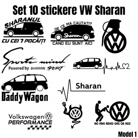 Stickere Seturi - set-10-stickere-volkswagen-sharan-autoadezive