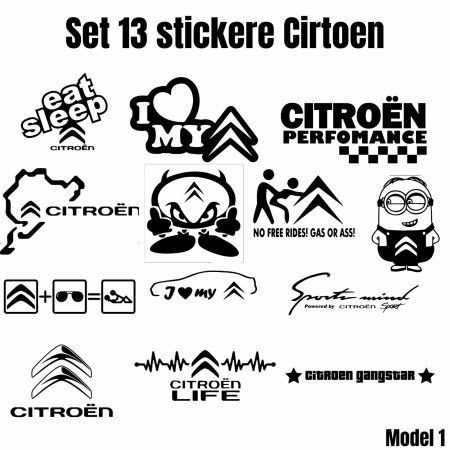 Citroen - set-13-stickere-auto-citroen-personalizate