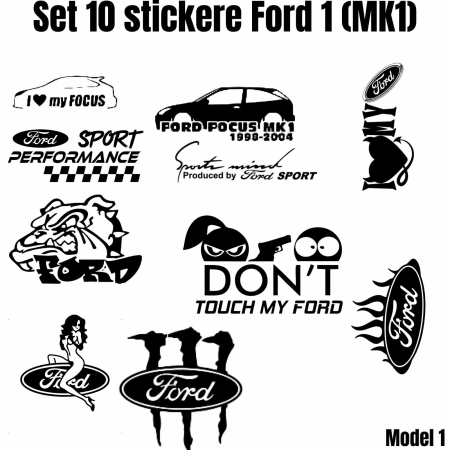 Stickere Seturi - set-10-stickere-auto-ford-focus-mk1-personalizate