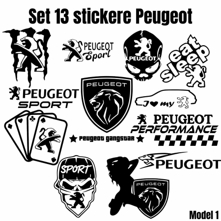 Stickere Mașină - set-13-stickere-auto-peugeot-personalizate